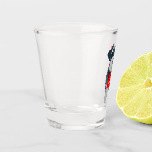 WeihnachtsNiedlich Miniatur Schnauzer Dog Weihnach Schnapsglas (Links)