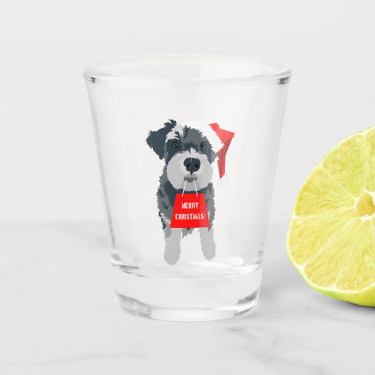 WeihnachtsNiedlich Miniatur Schnauzer Dog Weihnach Schnapsglas (Vorderseite)