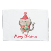 Weihnachtsniedliche Katze Kissenbezug (Vorderseite)