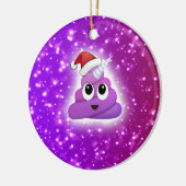 Weihnachtsniedlicher Unicorn kacken Emoji Glühen Keramikornament (Links)