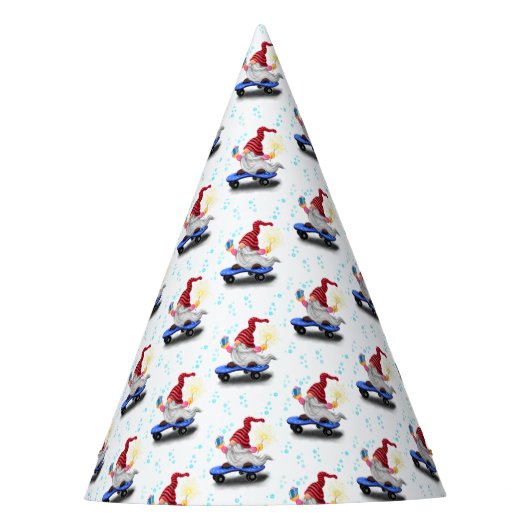 WeihnachtsNomaden mit Geschenkpapier Party Hat Partyhütchen (Vorderseite)