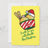 Weihnachtsnoodle-Cartoon Einladung (Vorderseite)