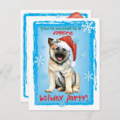 Weihnachtsnorwegisch-Elkhound Feiertagskarte (Vorne/Hinten)
