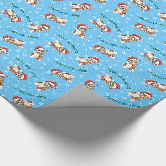 Weihnachtsnorwegischer Lundehund Geschenkpapier (Ecke)