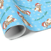Weihnachtsnorwegischer Lundehund Geschenkpapier (Rolleneckpunkt)