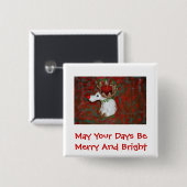 Weihnachtsnose Reindeer Moose Button (Vorne & Hinten)