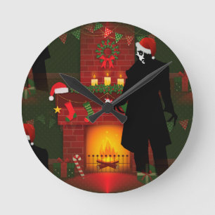 Weihnachtsnosferatu Runde Wanduhr