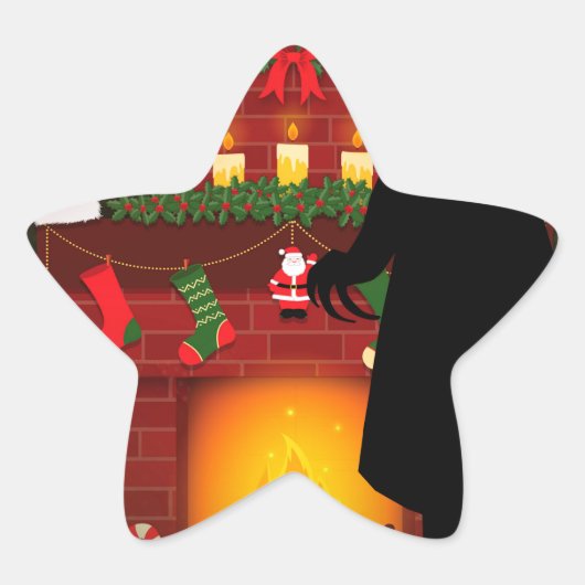 Weihnachtsnosferatu Stern-Aufkleber (Vorderseite)