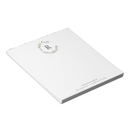 WeihnachtsNotepads Mit Monogramm Notizblock (angewinkelt)