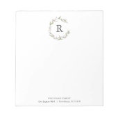 WeihnachtsNotepads Mit Monogramm Notizblock (Vorderseite)