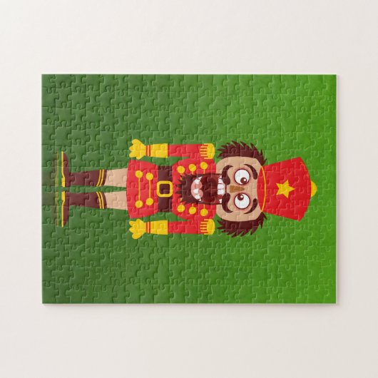 Weihnachtsnussknacker bricht seine Zähne und geht Puzzle (Horizontal)