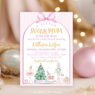 Weihnachtsnussknacker Rosa Schleife Baby Shower Einladung