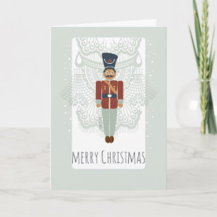 Weihnachtsnussknacker Soldat vintage Spitze und Sp Feiertagskarte