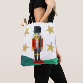 WeihnachtsNutcracker mit Gold Glitzer Stars Tasche