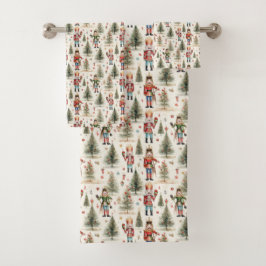 WeihnachtsNutcracker-Muster Badhandtuch Set