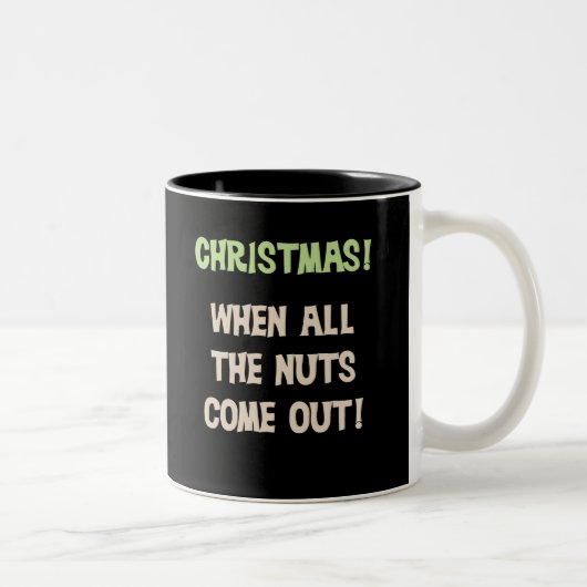 WeihnachtsNuts Funny Holiday Zweifarbige Tasse (Rechts)