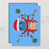 Weihnachtsoctopus Einladung (Vorne/Hinten)