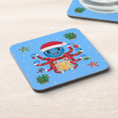 Weihnachtsoctopus Getränkeuntersetzer (Linke Seite)