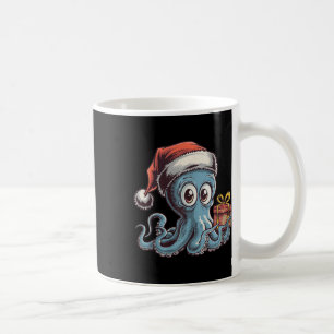 Weihnachtsoctopus mit Weihnachtsmannmütze für Krak Kaffeetasse