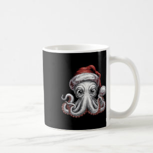 Weihnachtsoctopus mit Weihnachtsmannmütze für Krak Kaffeetasse