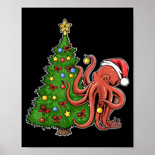 Weihnachtsoctopus Poster (Vorne)