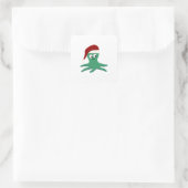 Weihnachtsoctopus Quadratischer Aufkleber (Tasche)