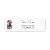 Weihnachtsoktopus in Aquarellform mit Weihnachtsma (Vorne)