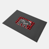 Weihnachtsopa Bär Weihnachtsrot Kariert Buffalo Fa Fußmatte (Schrägansicht)