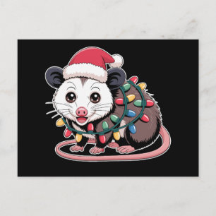 Weihnachtsopossum Santa Hut Lichter Urlaub Xmas Feiertagspostkarte