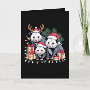 Weihnachtsopossum Weihnachtsmannmütze Geweih Weihn Karte