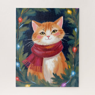 Weihnachtsorange Katze Festives Haustier Puzzle