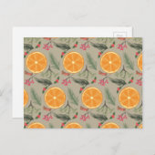 Weihnachtsorange Kranz-Druck Feiertagspostkarte (Vorne/Hinten)