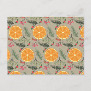 Weihnachtsorange Kranz-Druck Feiertagspostkarte