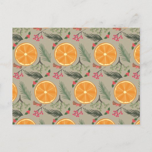 Weihnachtsorange Kranz-Druck Feiertagspostkarte (Vorderseite)