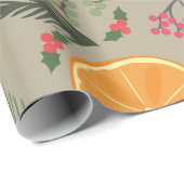 Weihnachtsorange Kranz-Druck Geschenkpapier (Rolleneckpunkt)