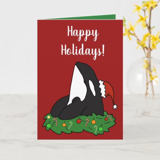 Weihnachtsorca Karte (Gelbe Blume)