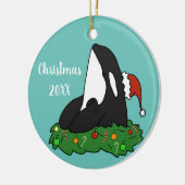 Weihnachtsorca Keramik Ornament (Links)