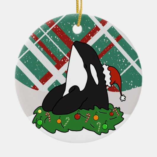 Weihnachtsorca Keramik Ornament (Vorne)