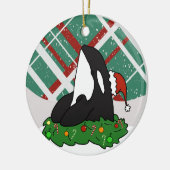 Weihnachtsorca Keramik Ornament (Links)