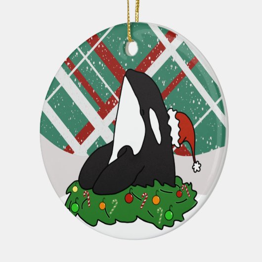 Weihnachtsorca Keramik Ornament (Links)