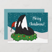 Weihnachtsorca Postkarte (Vorne/Hinten)