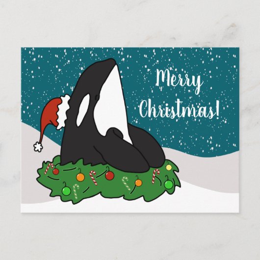Weihnachtsorca Postkarte (Vorderseite)