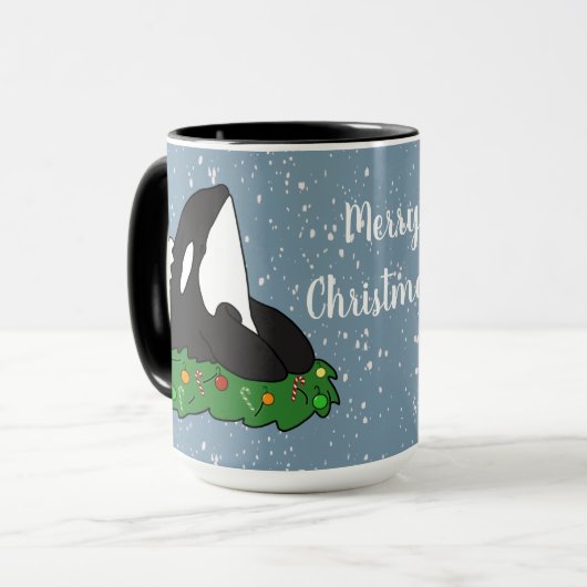 Weihnachtsorca Tasse (Vorderseite Links)