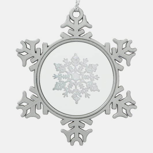 Weihnachtsordnung Schneeflocken Zinn-Ornament (Vorderseite)