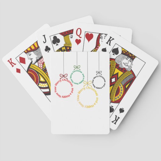 Weihnachtsornament-Text-Design Spielkarten (Rückseite)