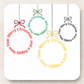 Weihnachtsornament Textdesign Getränkeuntersetzer (Vorderseite)