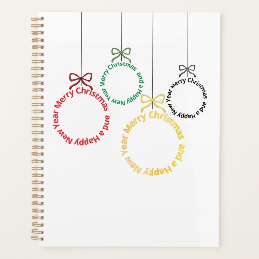 Weihnachtsornament Textdesign Planer (Vorderseite)