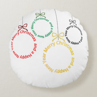 Weihnachtsornament Textdesign Rundes Kissen