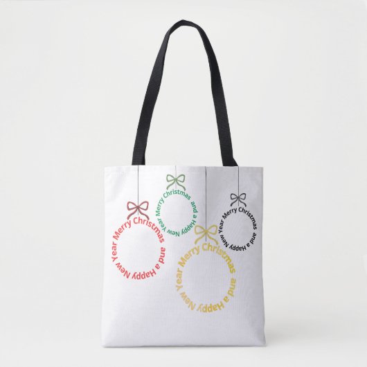 Weihnachtsornament Textdesign Tasche (Vorderseite)