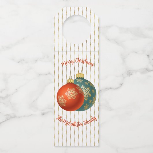 Weihnachtsornamente Flaschenanhänger (Vorderseite)